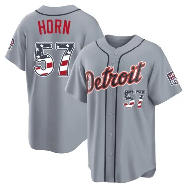 Bailey Horn Youth Limited Detroit Tigers Gray USA 250 Fourth Of July Road Stadium Jersey